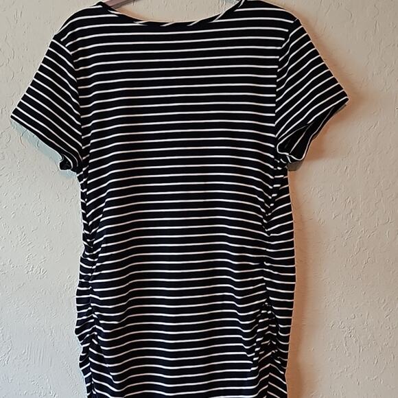 Isabel Maternity Blue Striped Tee Shirt Dress size XL - Picture 5 of 8